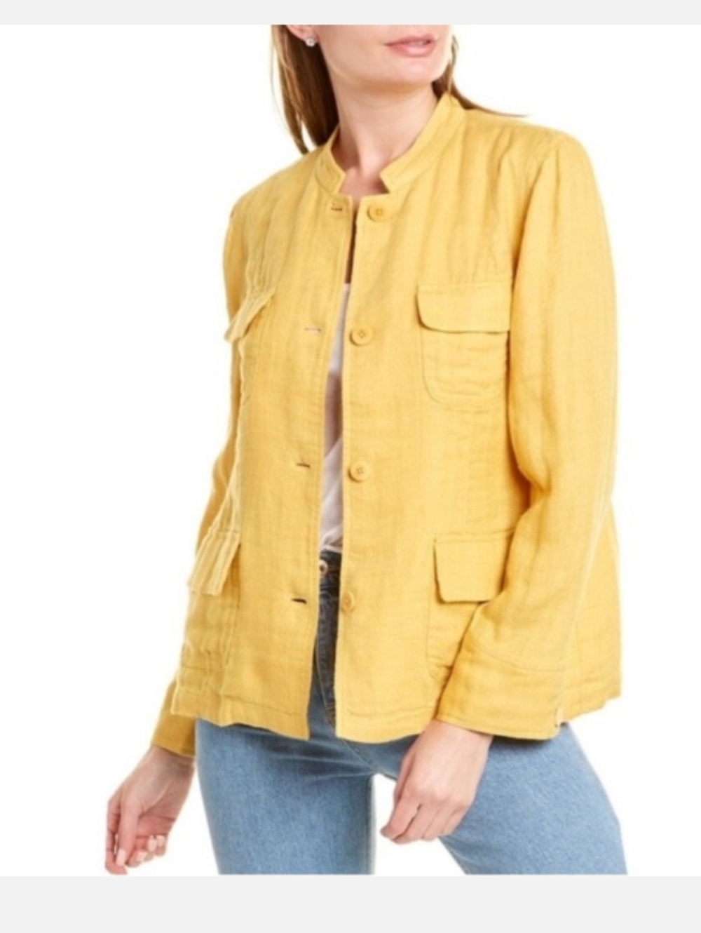 Eileen Fisher Shacket / Jacket Lightweight 100% Linen size XL in EUC